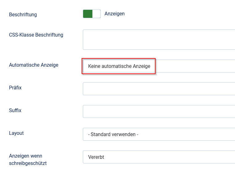 icon feldwerte optionen