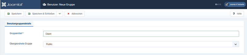 Die neue Benutzergruppe