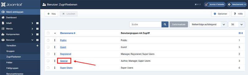 Zugriffsebene Special