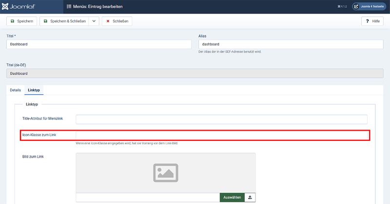 Ein Icon für den Menüeintrag