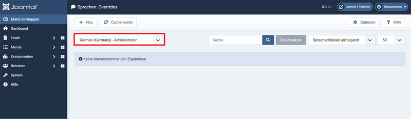 Sprache wählen (hier Deutsch)