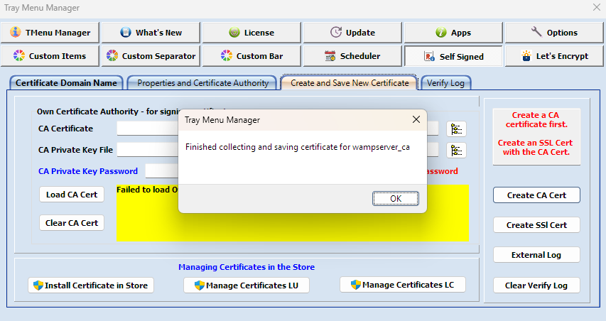 wampserver ca create 4