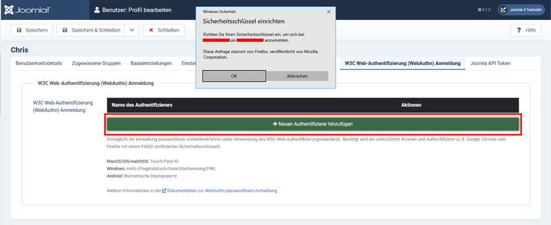einrichten schritt 1