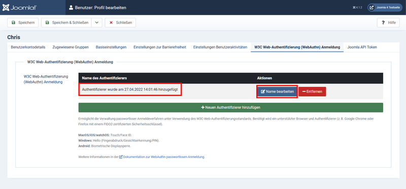 einrichten schritt 2