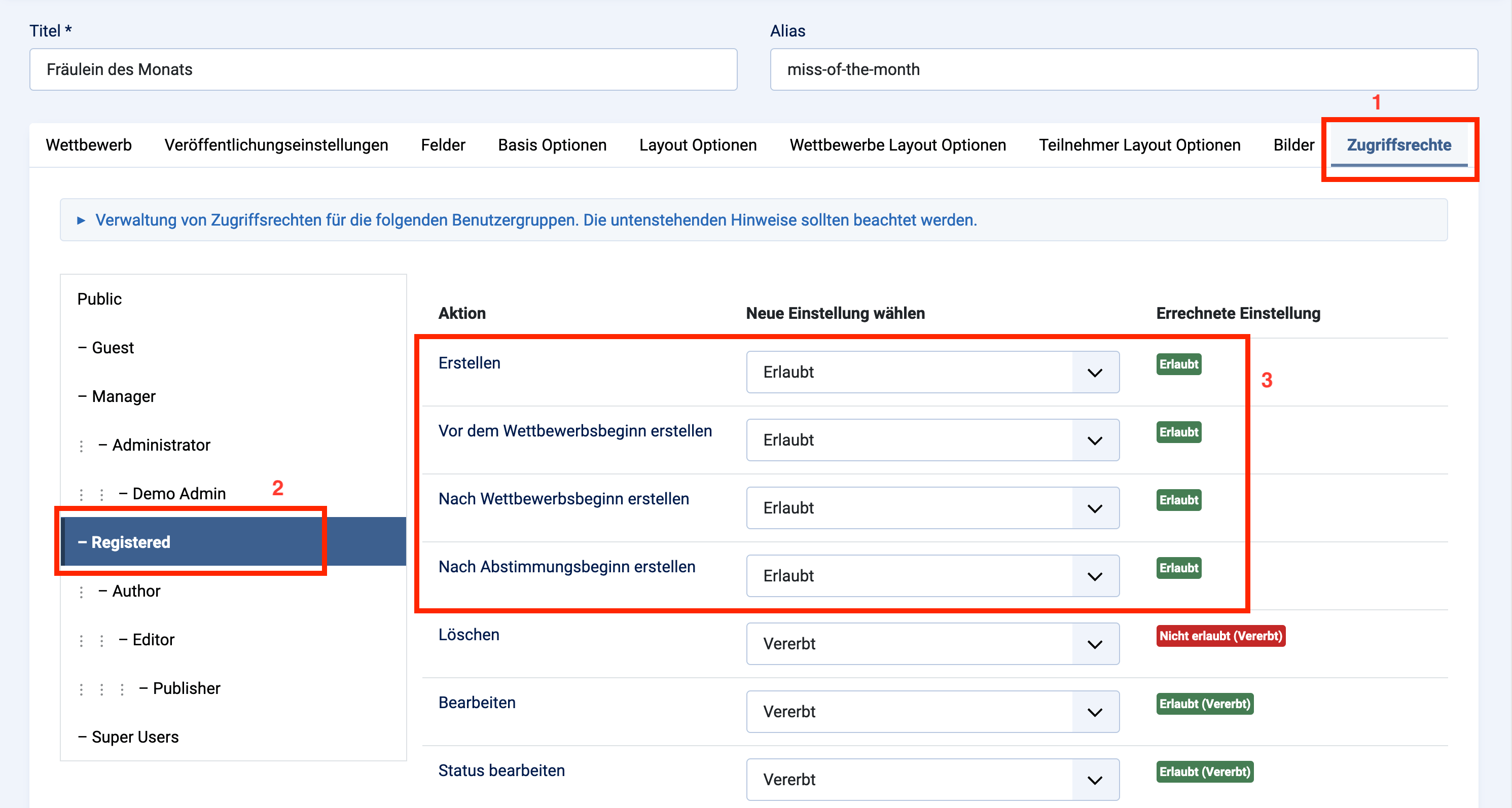 Berechtigungen